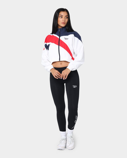 Reebok Women's Classic Vector Cropped Track Jacket White Navy/Red
