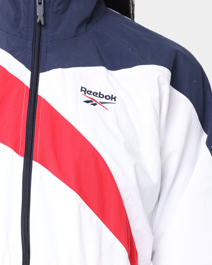 Reebok Women's Classic Vector Cropped Track Jacket White Navy/Red