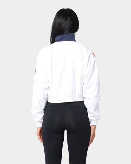 Reebok Women's Classic Vector Cropped Track Jacket White Navy/Red
