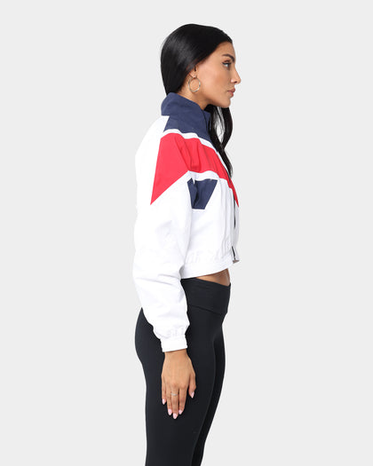 Reebok Women's Classic Vector Cropped Track Jacket White Navy/Red