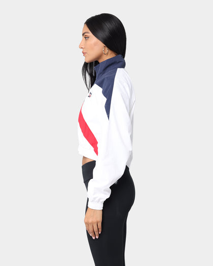 Reebok Women's Classic Vector Cropped Track Jacket White Navy/Red