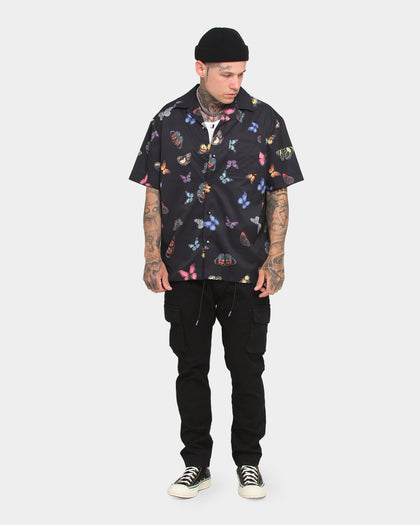 Goat Crew Butterfly Button Up Shirt Black