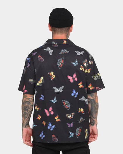 Goat Crew Butterfly Button Up Shirt Black