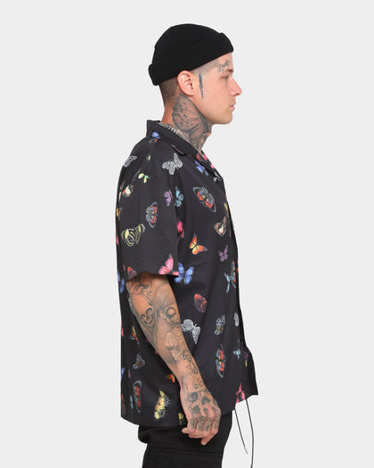 Goat Crew Butterfly Button Up Shirt Black