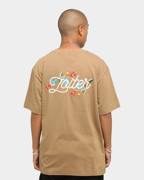 Loiter Embroidered T-Shirt Brown