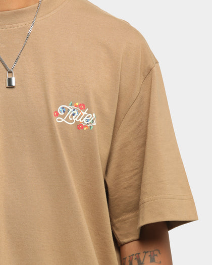 Loiter Embroidered T-Shirt Brown