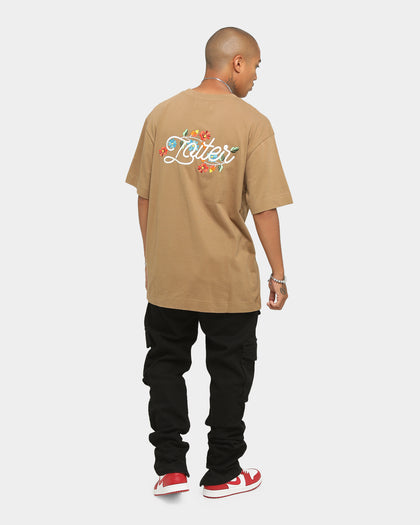 Loiter Embroidered T-Shirt Brown