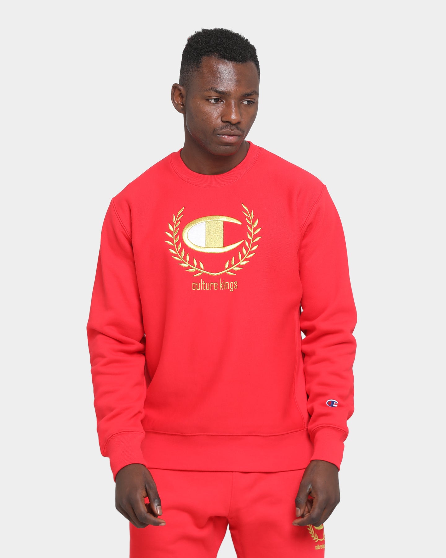 Champion Champion x Culture Kings Rev Weave S20 Crew Red/Gold