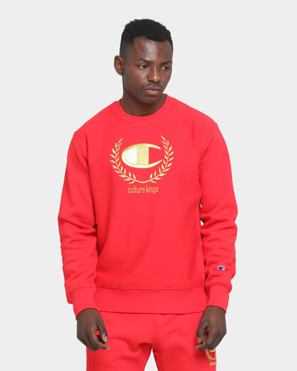 Champion Champion x Culture Kings Rev Weave S20 Crew Red/Gold
