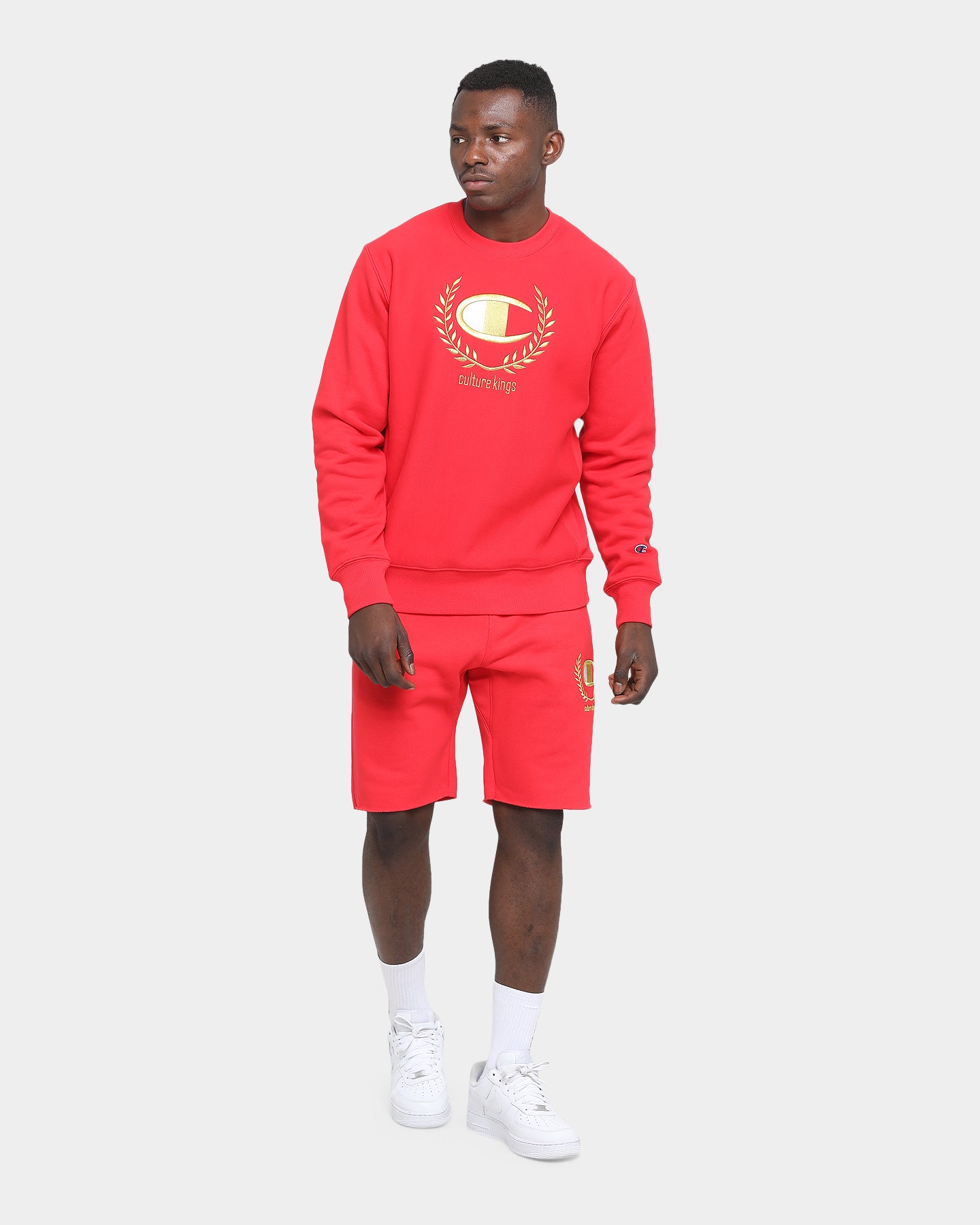 Champion Champion x Culture Kings Rev Weave S20 Crew Red/Gold