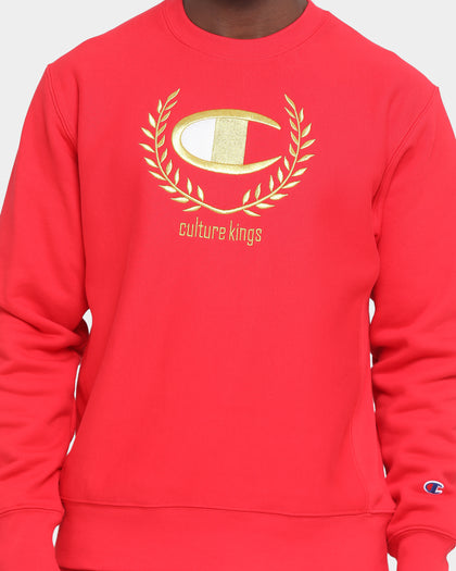 Champion Champion x Culture Kings Rev Weave S20 Crew Red/Gold