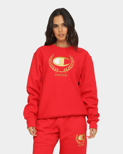 Champion Champion x Culture Kings Rev Weave S20 Crew Red/Gold