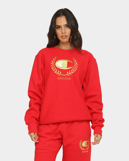 Champion Champion x Culture Kings Rev Weave S20 Crew Red/Gold