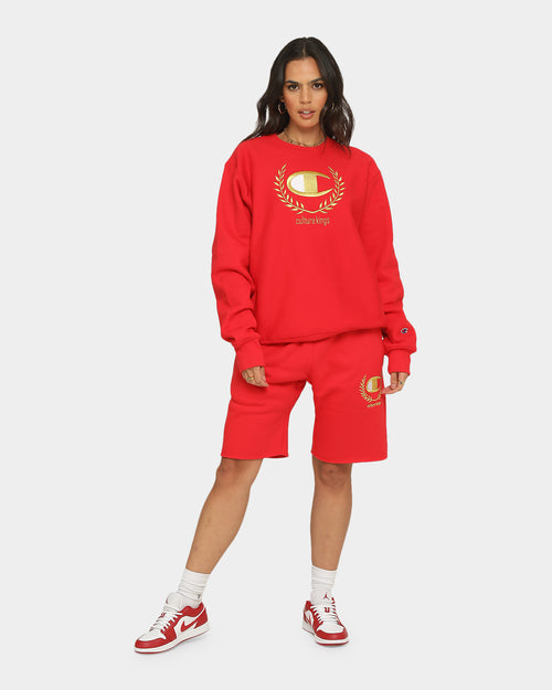 Champion Champion x Culture Kings Rev Weave S20 Crew Red/Gold