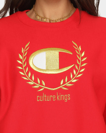 Champion Champion x Culture Kings Rev Weave S20 Crew Red/Gold
