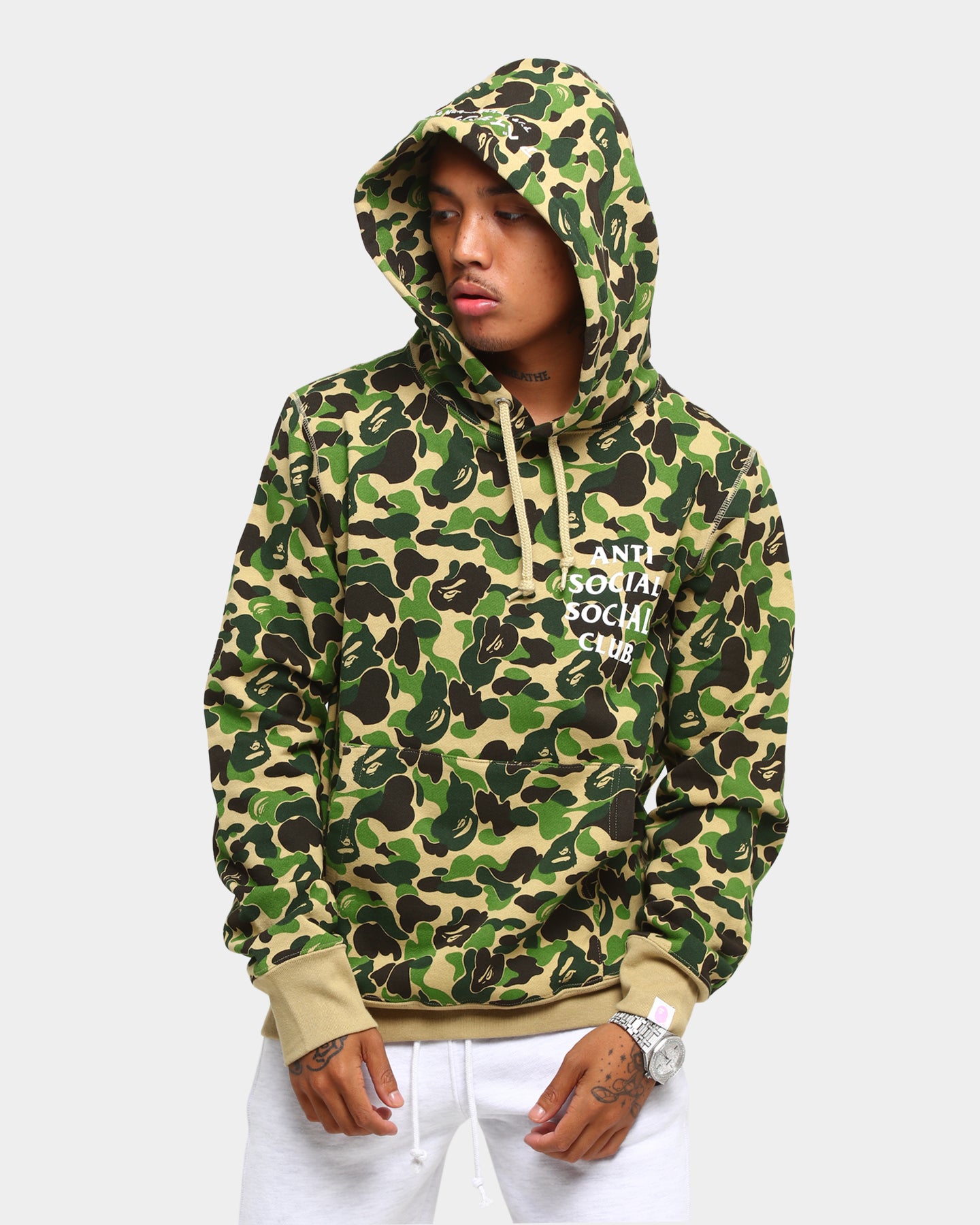 Anti Social Social Club BAPE x ASSC Camo Hoodie Green Camo