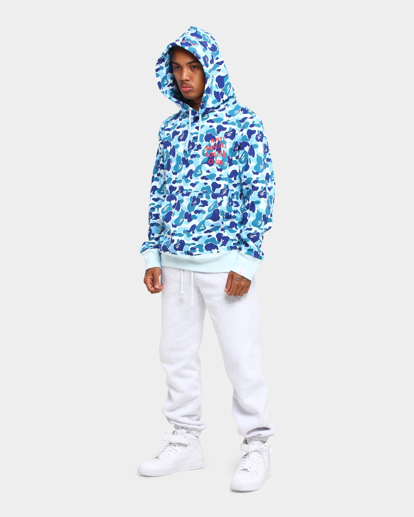 Anti Social Social Club BAPE x ASSC Camo Hoodie Blue Camo