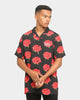Carré Roses Short Sleeve Button Up Black