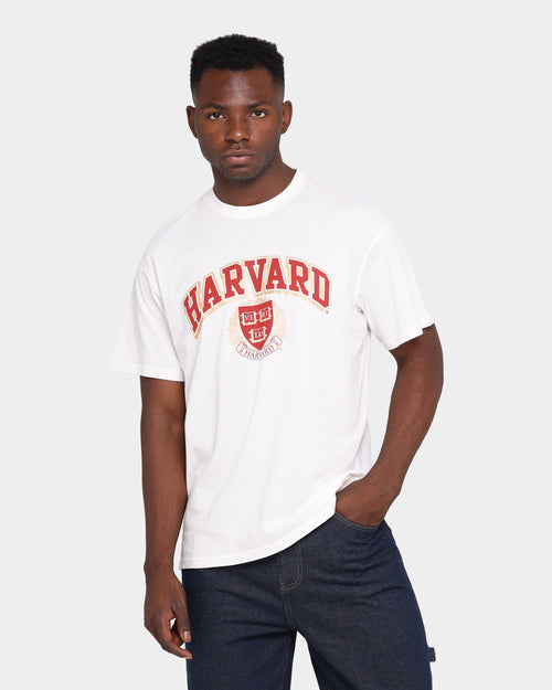 NATIONAL COLLEGIATE ATHLETIC ASSC Harvard University Team Arch Logo Vintage T-Shirt Vintage White