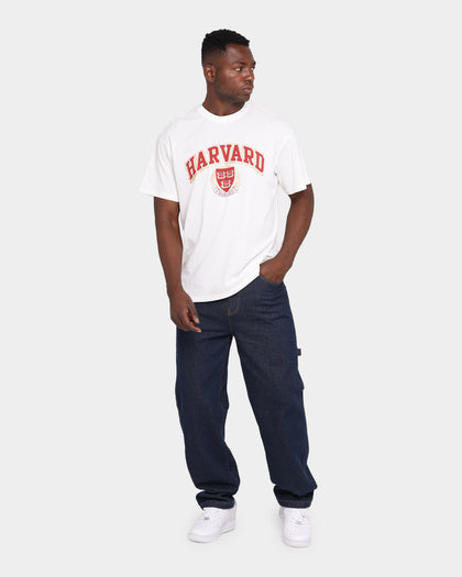 NATIONAL COLLEGIATE ATHLETIC ASSC Harvard University Team Arch Logo Vintage T-Shirt Vintage White