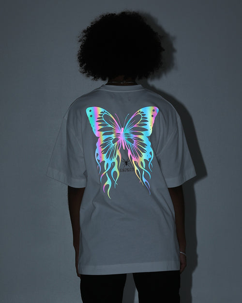 Loiter Reflective Butterfly T-Shirt Off White