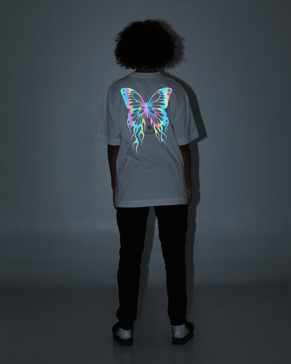 Loiter Reflective Butterfly T-Shirt Off White