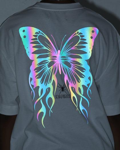 Loiter Reflective Butterfly T-Shirt Off White