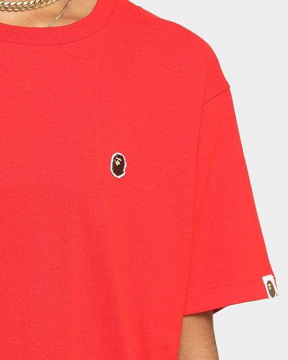 A Bathing Ape Men's Ape Head One Point Short Sleeve T-Shirt Red