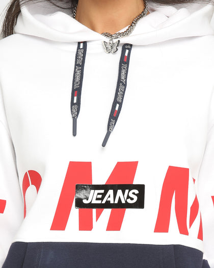 Tommy Jeans Logo Hoodie White Multi
