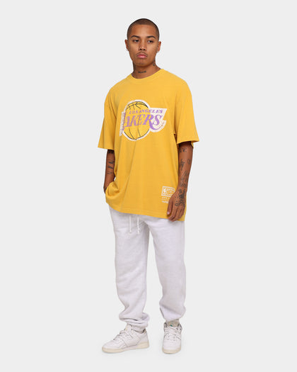 Mitchell & Ness Los Angeles Lakers Oversized TM CLR Logo Vintage T-Shirt Faded Yellow