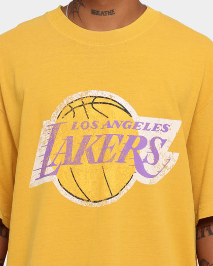 Mitchell & Ness Los Angeles Lakers Oversized TM CLR Logo Vintage T-Shirt Faded Yellow