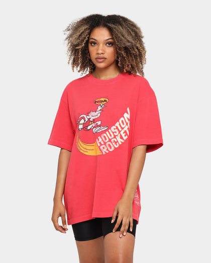 Mitchell & Ness Houston Rockets Oversized TM CLR Logo Vintage T-Shirt Faded Red