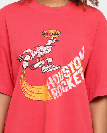 Mitchell & Ness Houston Rockets Oversized TM CLR Logo Vintage T-Shirt Faded Red