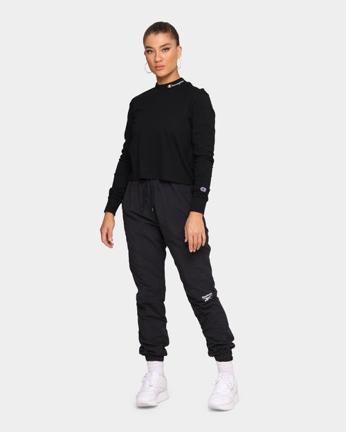 Champion Women's Heritage Mock Neck Long Sleeve T-Shirt Black