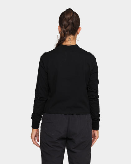 Champion Women's Heritage Mock Neck Long Sleeve T-Shirt Black