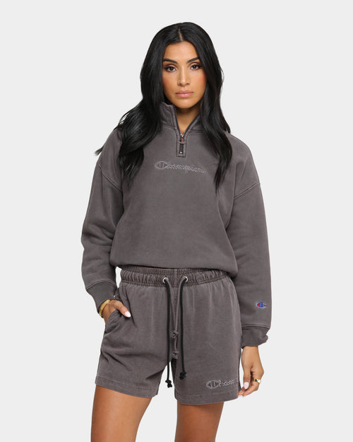 Champion Rev Weave Garment Dye Quarter Zip Pullover Lady Brunette