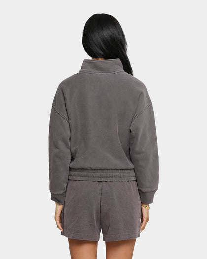 Champion Rev Weave Garment Dye Quarter Zip Pullover Lady Brunette