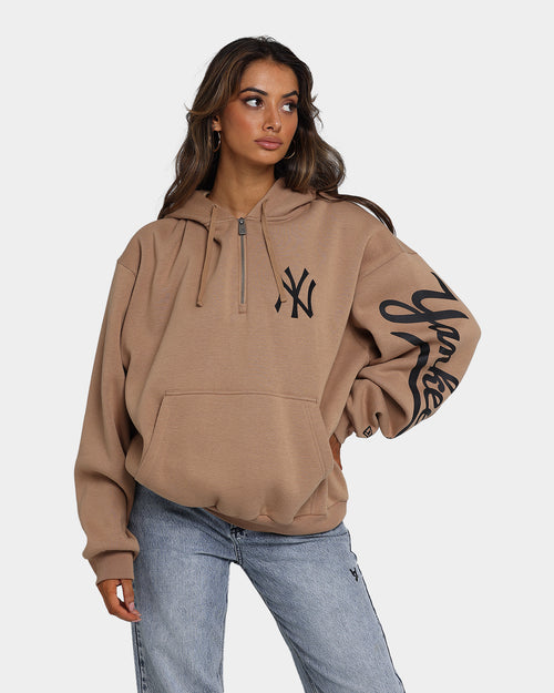 New Era New York Yankees Sleeve Script Hoodie Khaki/Black