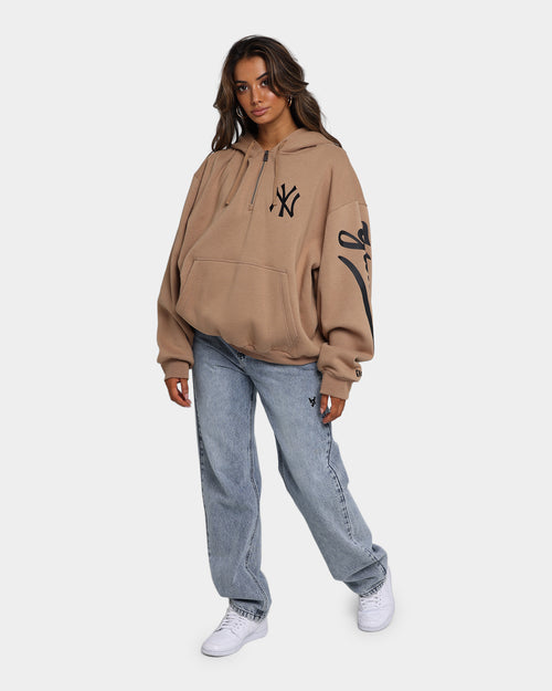New Era New York Yankees Sleeve Script Hoodie Khaki/Black