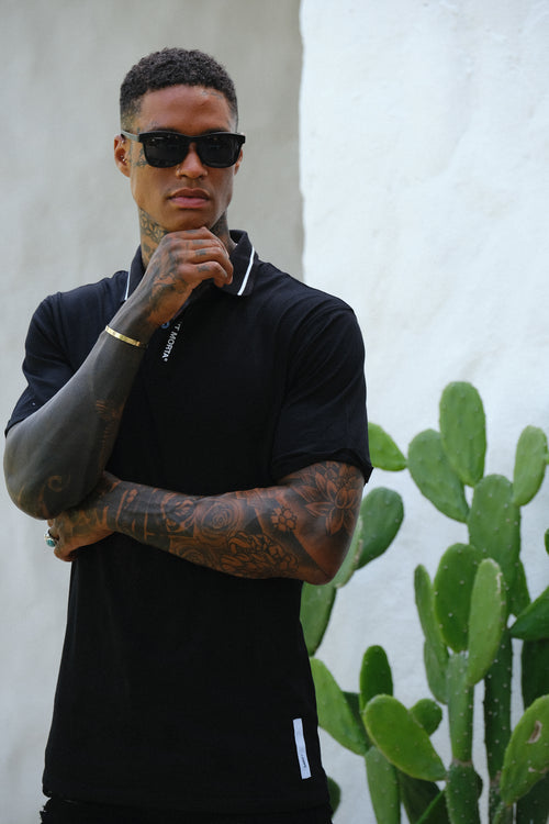 Saint Morta Patriot Polo Shirt Black/White