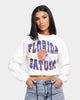 NATIONAL COLLEGIATE ATHLETIC ASSC Women's Florida Gators 90's Vintage Crop Crew Vintage White