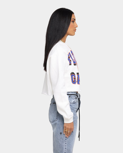 NATIONAL COLLEGIATE ATHLETIC ASSC Women's Florida Gators 90's Vintage Crop Crew Vintage White