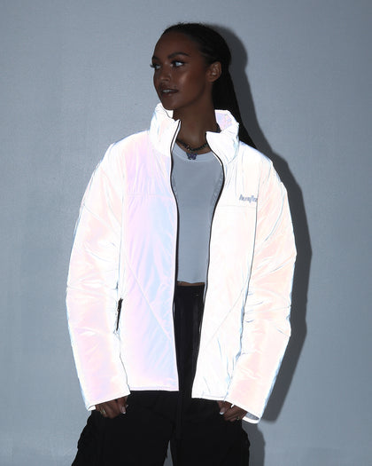 Loiter Reflective Spectrum Puffer Jacket V2 Pearl/White