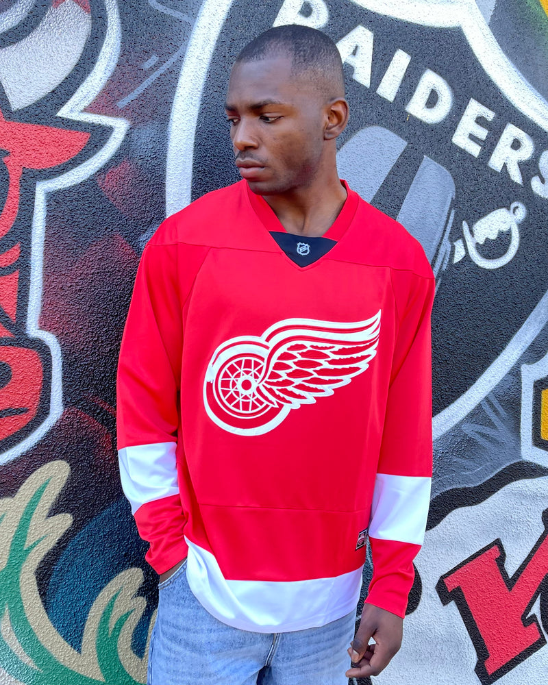 Nhl Detroit Red Wings Embroidered Hockey Style Shirt