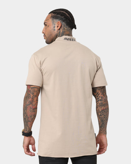 Saint Morta Old English Mock Neck T-Shirt Stone/Black