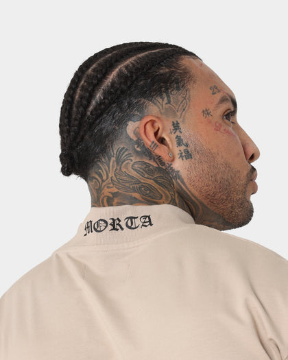 Saint Morta Old English Mock Neck T-Shirt Stone/Black