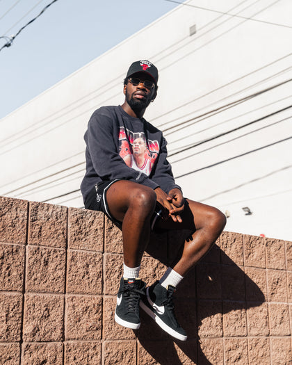 Mitchell & Ness Dennis Rodman Hall Of Fame Vintage Crew Faded Black