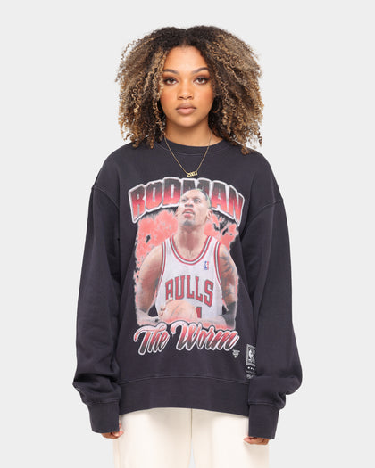 Mitchell & Ness Dennis Rodman Hall Of Fame Vintage Crew Faded Black