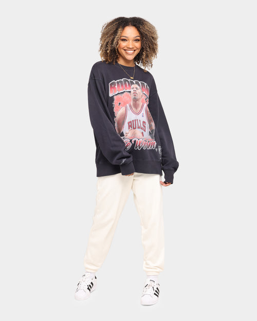 Mitchell & Ness Dennis Rodman Hall Of Fame Vintage Crew Faded Black