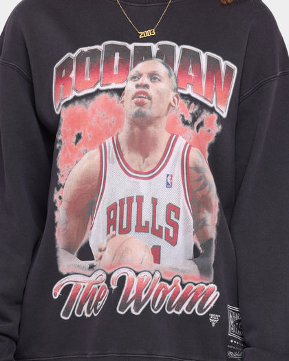 Mitchell & Ness Dennis Rodman Hall Of Fame Vintage Crew Faded Black